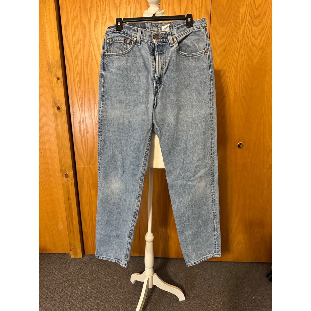 Levis 555 Relaxed Fit Straight Leg Jeans Light Wash Denim 34x32 Mens
